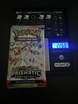 22.60g VERY HEAVY Prismatic Evolutions Pokemon Sealed Booster Pack New - Image 1