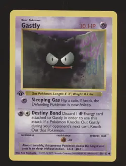Pokemon 1st Edition Gastly 050/102 Base Set (Shadowless) Regular - Image 1
