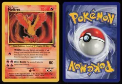 Moltres 27/62 Rare Fossil Unlimited Pokemon - Image 3