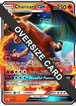 Moderately Played, English Pokemon Charizard GX - SM195 - Oversized Promo Poke - Image 1