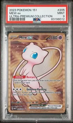 Pokemon 2023 151 Ultra Premium Collection MEW Ex Metal #205 PSA 9 Mint RARE - Image 1