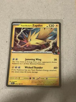 Pokemon Zapdos Team Rockets Stamp 070/182 Destined Rivals Promo Asia Exclusive - Image 1
