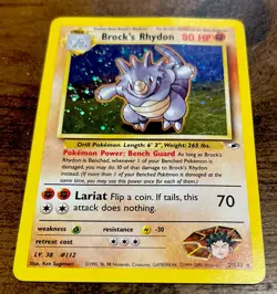 Pokemon Brock's Rhydon 1st Edition Holo 2/132 Gym Heroes Holo It’s N Great Shape - Image 2