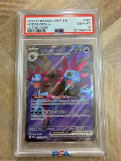 2025 Pokemon SV White Flare WHT EN Hydreigon ex Ultra Rare #161/086 PSA 10 - Image 1