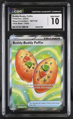 Buddy-Buddy Poffin *CGC 10* Ultra Rare *Mega Evolution* #167 *2025* Pokemon - Image 1