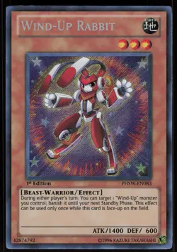 Wind-Up Rabbit PHSW-EN083 Secret Rare Photon Shockwave 1st Edition Yu-Gi-Oh - Image 1