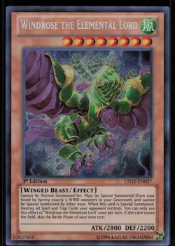 Windrose the Elemental Lord LTGY-EN037 Secret Rare 1st Edition Yu-Gi-Oh - Image 1