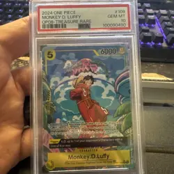 2024 One Piece Op08 EN Monkey D. Luffy Treasure Rare #109 PSA 10 - Image 1