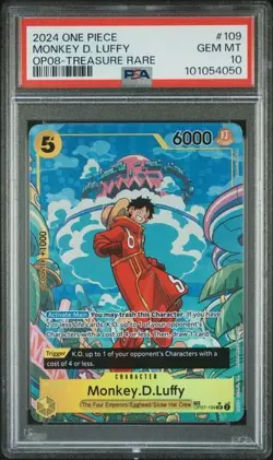 2024 One Piece Op08 EN Monkey D. Luffy Treasure Rare OP07-109 PSA 10 - Image 1