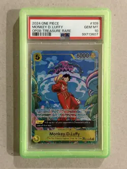 2024 One Piece Op08 EN Monkey D. Luffy Treasure Rare #109 PSA 10 - Image 1