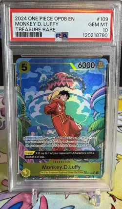 2024 One Piece Op08 EN Monkey D. Luffy Treasure Rare #109 PSA 10 - Image 1