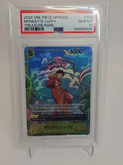 2024 One Piece Op08 EN Monkey D. Luffy Treasure Rare #109 PSA 10 - Image 1