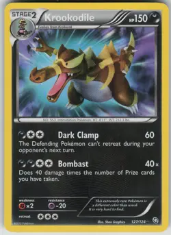 Pokemon TCG Krookodile Secret Rare Reverse Holo Dragons Exalted 127/124 - Image 1
