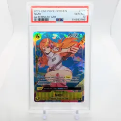 One Piece CCG Nami Special Alternate Art OP08-106 PSA 10 Two Legends - Image 1