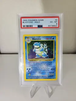 Pokemon TCG Blastoise Base Set Holo Unlimited Rare Card 2/102 PSA 6 - Image 1