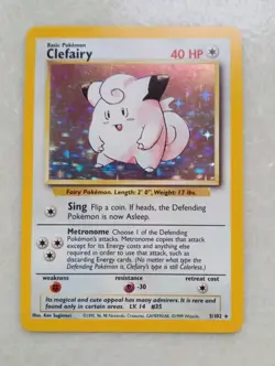 1999 Pokemon *Clefairy 5/102 Base & *Poliwrath 15/130 Base2 Halo Card LOT WOTC - Image 2