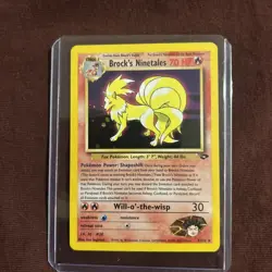 Pokemon TCG Brock's Ninetales Unlimited Holo Rare Card Gym Challenge 3/132 - Image 1