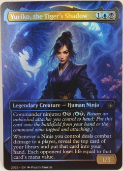 Yuriko, the Tiger's Shadow FOIL Proxy Playtest Card with Custom Fantasy Art - Image 1