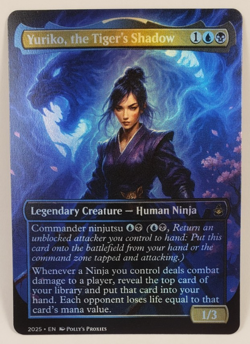 Yuriko, the Tiger's Shadow FOIL Proxy Playtest Card with Custom Fantasy Art - Image 3