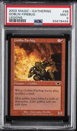 2003 MTG LEGIONS #98 GOBLIN FIREBUG PSA 9 - Image 1