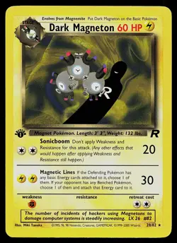 Pokemon Card - Dark Magneton Team Rocket 28/82 Rare 1st Edition - Image 1