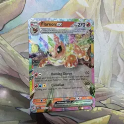 Pokemon TCG Flareon EX Prismatic Evolutions Double Rare Holo Card 014/131 - Image 1