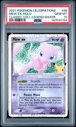 2021 POKEMON CELEBRATIONS CLASSIC COLL #88 MEW EX-HOLO PSA 10 - Image 1