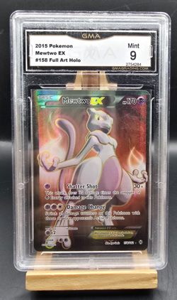 2015 POKEMON XY BREAKTHROUGH #158 FULL ART MEWTWO EX GMA 9 MINT - Image 1