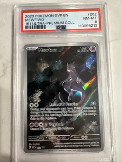 2023 Pokemon SVP EN-SV Black Star Promo Mewtwo #052 151 Ultra-Premium Coll PSA 8 - Image 1