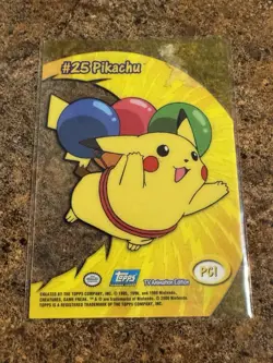Pikachu #25 PC1 Pokemon Topps 2000 TV Animation Clear HP - Image 2