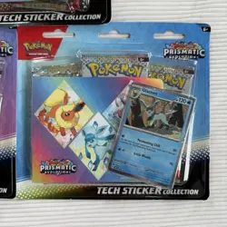 Pokemon TCG Scarlet & Violet Prismatic Evolutions Tech Sticker Pack Set Of 3 - Image 4
