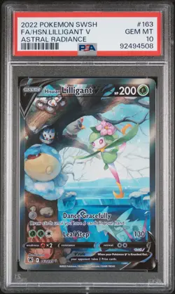 2022 POKEMON SWORD & SHIELD ASTRAL RADIANCE FULL ART/HISUIAN LILLIGANT V PSA 10 - Image 1