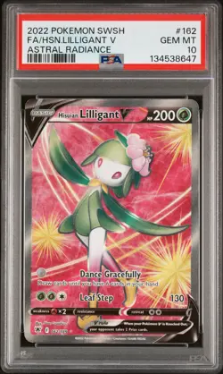 2022 POKEMON SWORD & SHIELD ASTRAL RADIANCE FULL ART/HISUIAN LILLIGANT V PSA 10 - Image 1