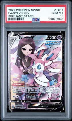 PSA 10 Sylveon V TG14/TG30 Brilliant Stars FA Pokemon Card Trainer Gallery - Image 1