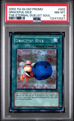 2002 YU-GI-OH! THE ETERNAL DUELIST SOUL PROMO #002 GRACEFUL DICE PSA 8 - Image 1