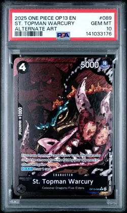 2025 ONE PIECE OP13-CARRYING ON HIS WILL ALTERNATE ART ST. TOPMAN WARCURY PSA 10 - Image 1