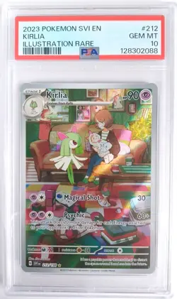 2023 POKEMON SVI EN-SCARLET & VIOLET ILLUSTRATION RARE #212 KIRLIA PSA 10 - Image 1