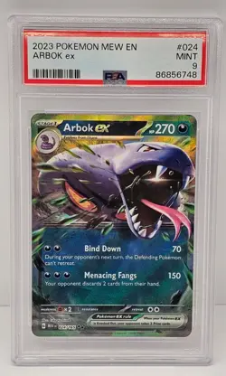 Pokemon TCG 2023 Mew En-151 Arbok Ex PSA 9 024/165 - Image 1