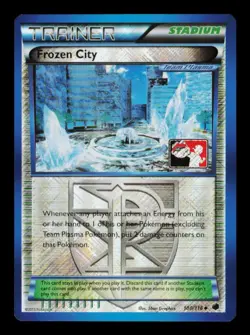 Pokemon Card Frozen City 100/116 League Promo BW Crosshatch Holo Foil LP 2013 - Image 1