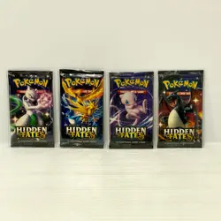 4x Sun And Moon Hidden Fates Art Set Sealed Pokemon Card Booster Pack - Image 1
