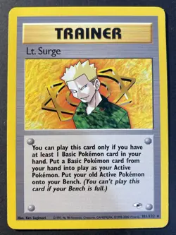 Lt. Surge 101/132 Gym Heroes Rare - Pokemon Card Near Mint - Image 1