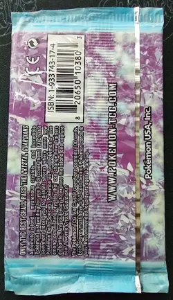 EX Crystal Guardians Jirachi Art EMPTY Pokemon Pack Wrapper OPENED NO CARDS - Image 2