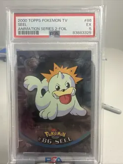 Topps 2000 Pokemon TV Animation Edition Series 2 Holo Card #86 Seel Psa 5 Ex - Image 1