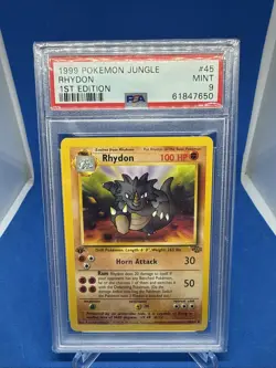 1999 Pokemon Jungle 1st edition PSA 9 Rhydon #45 TCG Trading Card - Image 1