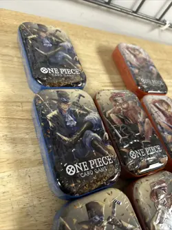 ONE PIECE CARD GAME - TIN PACK ART SET VOL. 2 (TS-02, OP13) Lot Of 11 Tins! - Image 2
