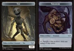 Toy // Treasure Double-Sided Token - Foil x1 - Duskmourn: House of Horror - NM-M - Image 1