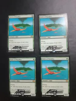 Mtg 1x Birds Of Paradise Bop Dominaria Signed By Artist Mark Poole - Image 1