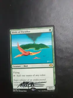 Mtg 1x Birds Of Paradise Bop Dominaria Signed By Artist Mark Poole - Image 5