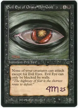 Signed MTG Leg. Ed. EVIL EYE OF ORMS-BY-GORE Artist Proof, Jesper Myrfors, Blank - Image 1
