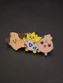 Pokemon Collector Enamel Pin Small But Mighty Cleffa Togepi Igglybuff 1.5" 2020 - Image 1